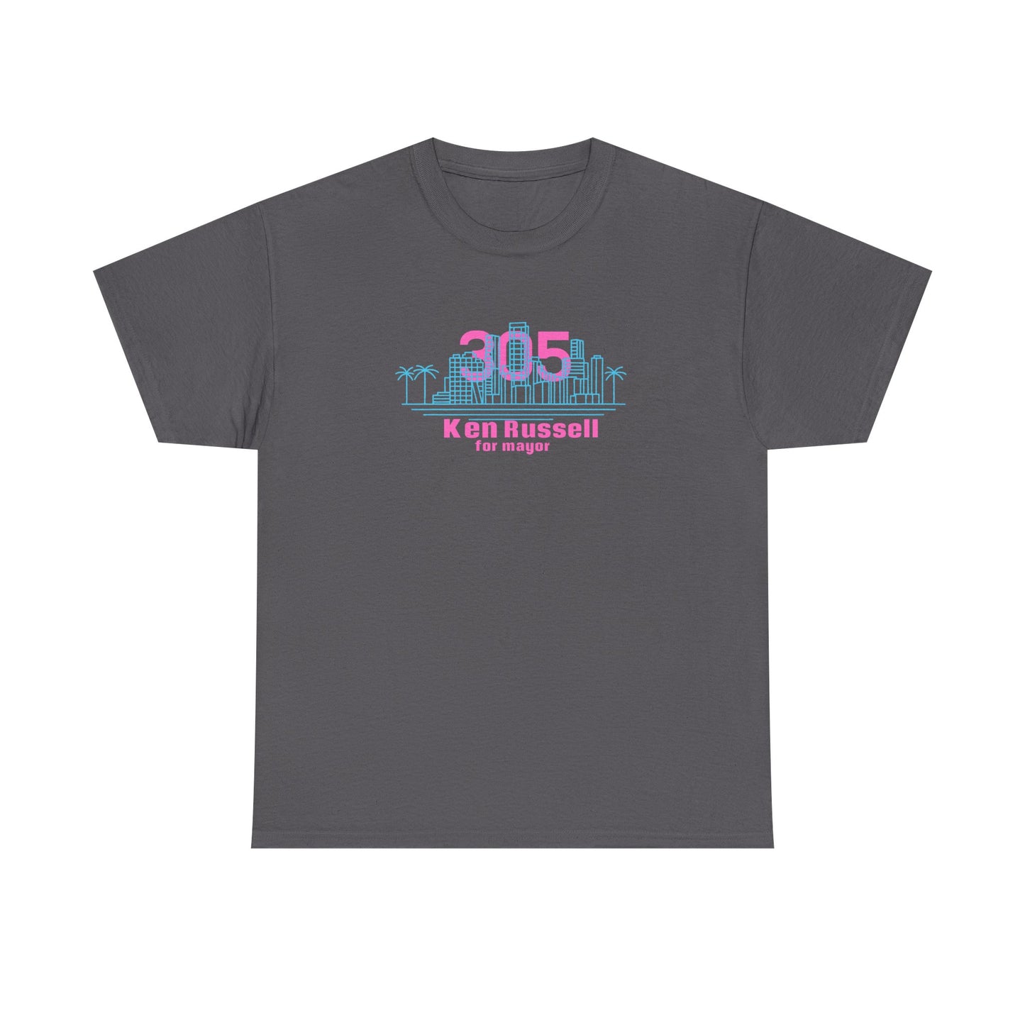 305 Miami skyline vice city tee Ken Russell for Mayor