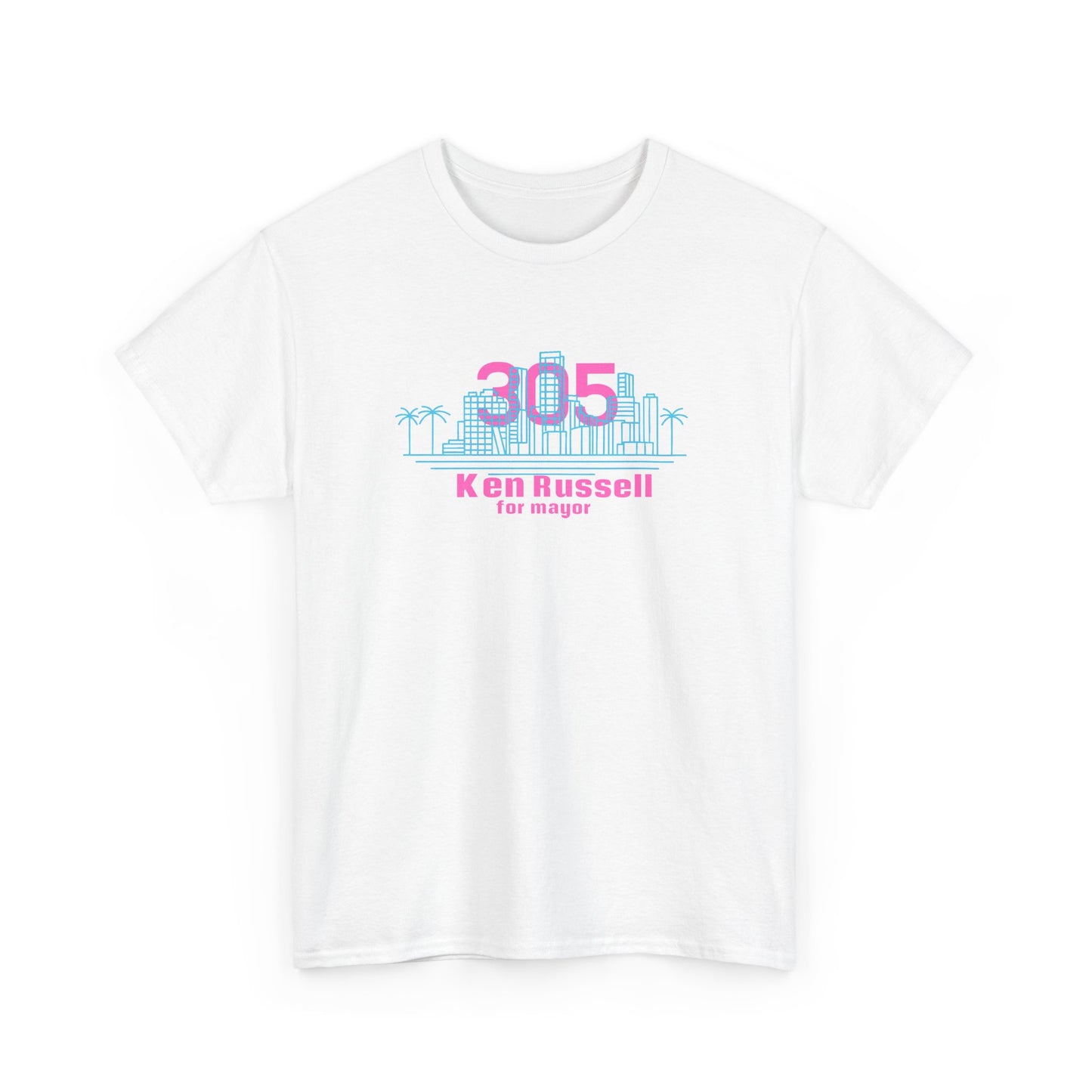 305 Miami skyline vice city tee Ken Russell for Mayor