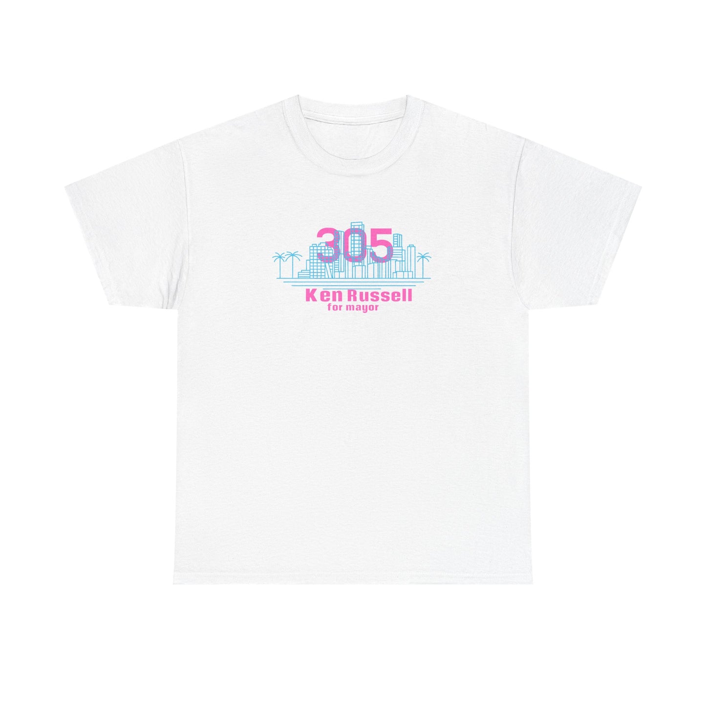 305 Miami skyline vice city tee Ken Russell for Mayor