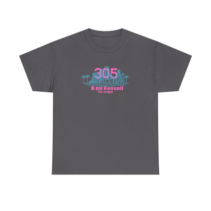 305 Miami skyline vice city tee Ken Russell for Mayor