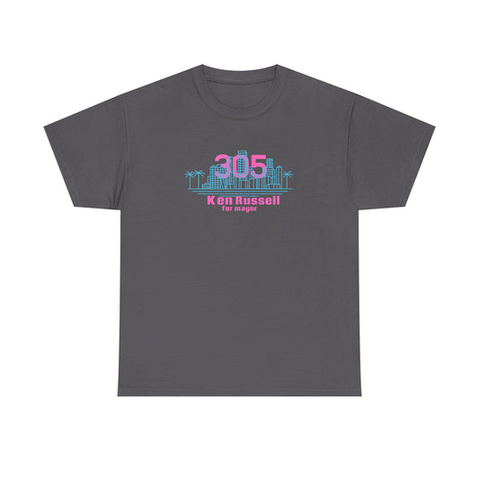 305 Miami skyline vice city tee Ken Russell for Mayor