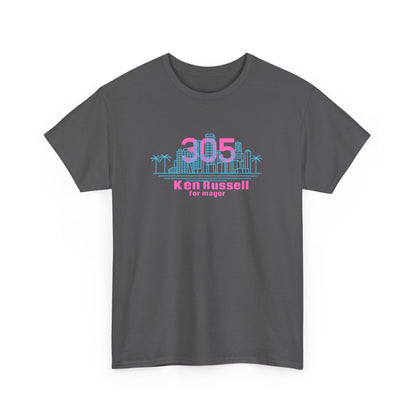 305 Miami skyline vice city tee Ken Russell for Mayor