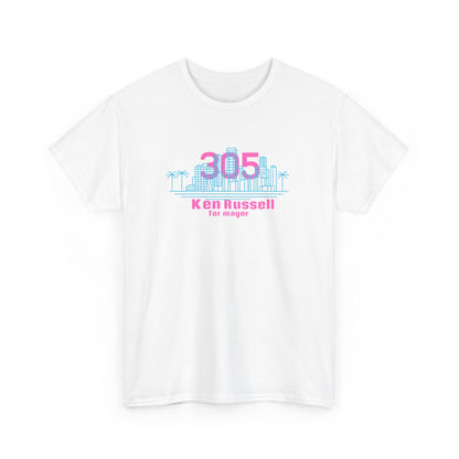 305 Miami skyline vice city tee Ken Russell for Mayor