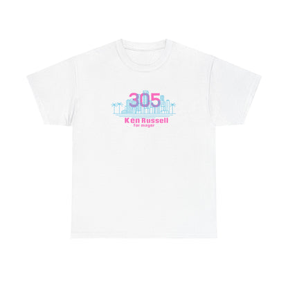 305 Miami skyline vice city tee Ken Russell for Mayor