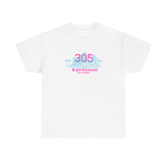 305 Miami skyline vice city tee Ken Russell for Mayor